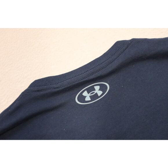 Under Armour Gym Shirt HeatGear Performance Short Sleeve Blue Mens Size Large - Picture 8 of 9